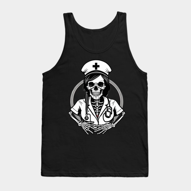 Skeleton nurse practitioner registered nurse halloween design Tank Top by Edgi